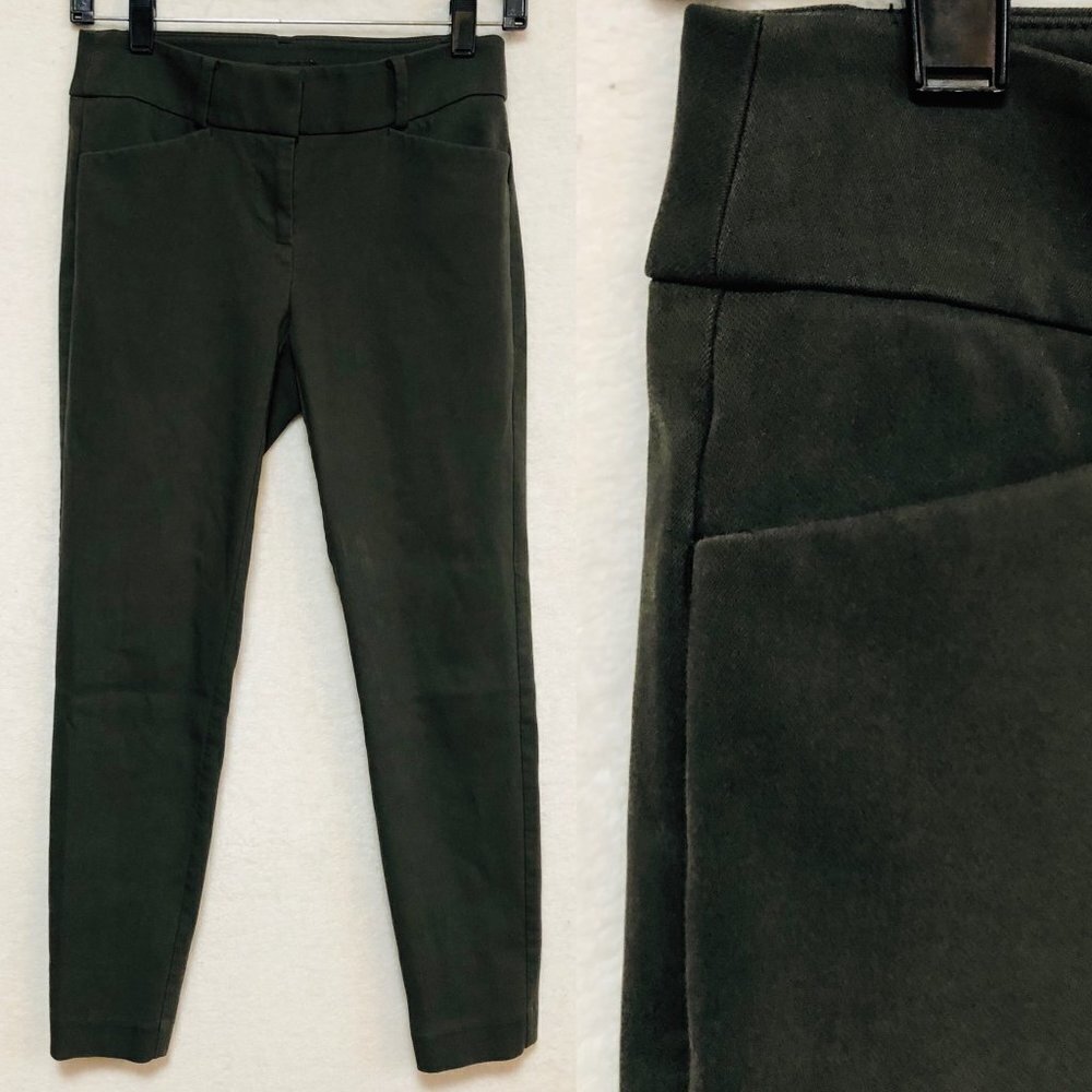 LOFT Petite Dark Olive Green Skinny Ankle Pants
